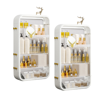 2X White Multi Tier Cosmetic Storage Rack Bathroom Vanity Tray Display Stand Organiser image