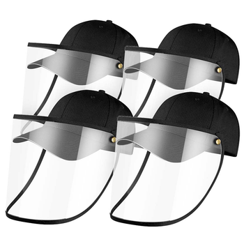 4X Outdoor Protection Hat Anti-Fog Pollution Dust Protective Cap Full Face HD Shield Cover Adult Black image