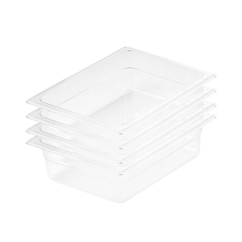 150mm Clear Gastronorm GN Pan 1/2 Food Tray Storage Bundle of 4 image