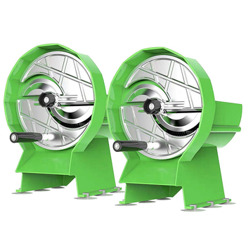2X Commercial Manual Vegetable Fruit Slicer Kitchen Cutter Machine Green image