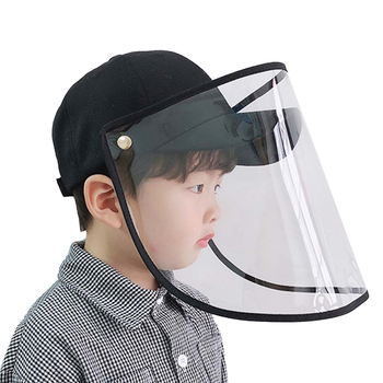 Outdoor Protection Hat Anti-Fog Pollution Dust Protective Cap Full Face HD Shield Cover Kids Black image