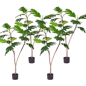 4X 120cm Artificial Natural Green Split-Leaf Philodendron Tree Fake Tropical Indoor Plant Home Office Decor image
