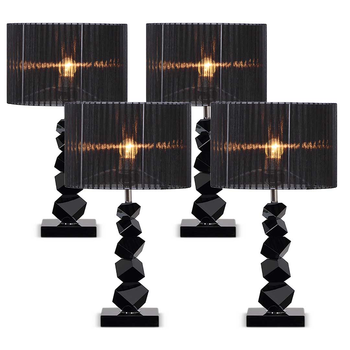 4X 55cm Black Table Lamp with Dark Shade LED Desk Lamp image