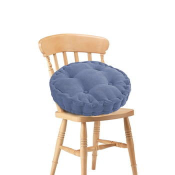 Blue Round Cushion Soft Leaning Plush Backrest Throw Seat Pillow Home Office Decor image