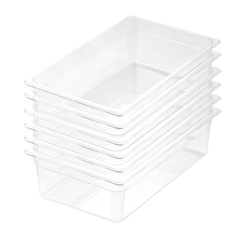 150mm Clear Gastronorm GN Pan 1/1 Food Tray Storage Bundle of 6 image