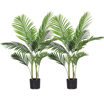 2X 145cm Green Artificial Indoor Swallowtail Sunflower Tree Fake Plant Simulation Decorative image