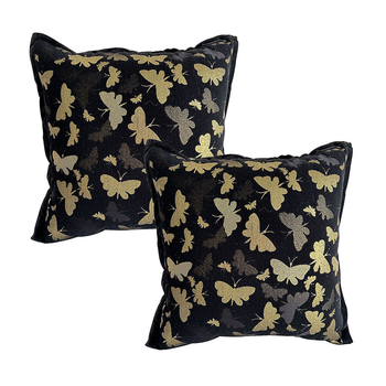 2X 45cm Vintage Butterfly with Covers Case Decorative Decor Monarch Floral Throw Pillow image