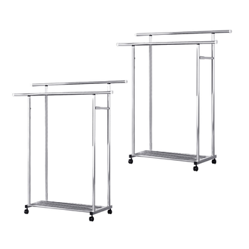 2X 120cm Stainless Steel Floor-Standing Clothes Rack - Durable and Space-Saving Laundry Organizer image
