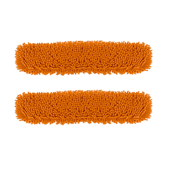 2X 80x12 Orange Microfiber Flat Mop Floor Cleaning Pads Rotating Dust Remover image