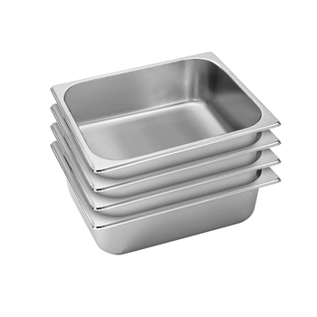 4X Gastronorm GN Pan Full Size 1/2 GN Pan 10cm Deep Stainless Steel Tray image