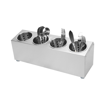 18/10 Stainless Steel Commercial Conical Utensils Cutlery Holder with 4 Holes image