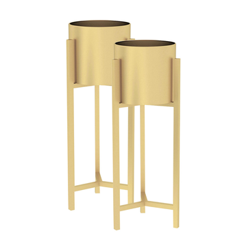 2X 60cm Gold Metal Plant Stand with Flower Pot Holder Corner Shelving Rack Indoor Display image
