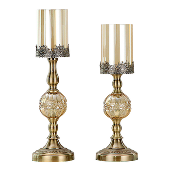 42cm 47cm Glass Candle Holder Candle Stand Glass/Metal image
