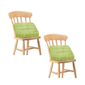 2X Green Square Cushion Soft Leaning Plush Backrest Throw Seat Pillow Home Office Sofa Decor image