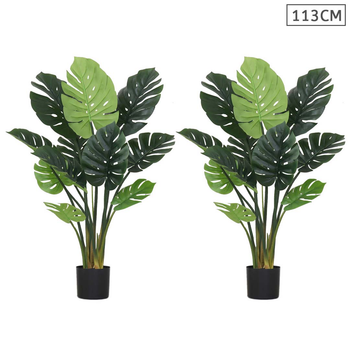2X 113cm Artificial Indoor Potted Turtle Back Fake Decoration Tree Flower Pot Plant image