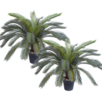 2X 155cm Artificial Indoor Cycas Revoluta Cycad Sago Palm Fake Decoration Tree Pot Plant image