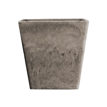 27cm Sand Grey Square Resin Plant Flower Pot in Cement Pattern Planter Cachepot for Indoor Home Office image