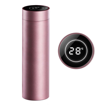 500ML Stainless Steel Smart LCD Thermometer Display Bottle Vacuum Flask Thermos Rose Gold image