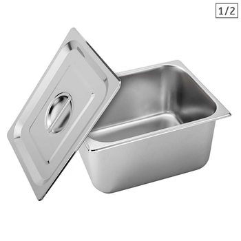 Gastronorm GN Pan Full Size 1/2 GN Pan 20cm Deep Stainless Steel Tray With Lid image
