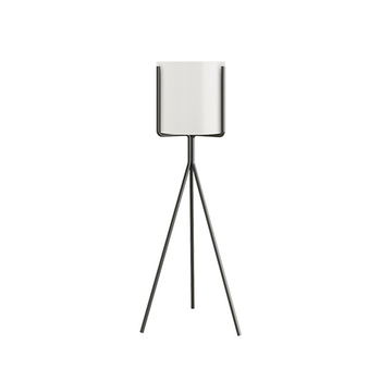 70cm Tripod Flower Pot Plant Stand with White Flowerpot Holder Rack Indoor Display image