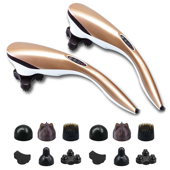 2X 6 Heads Portable Handheld Massager Soothing Stimulate Blood Flow Shoulder Gold image