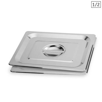 2X Gastronorm GN Pan Lid Full Size 1/2 Stainless Steel Tray Top Cover image