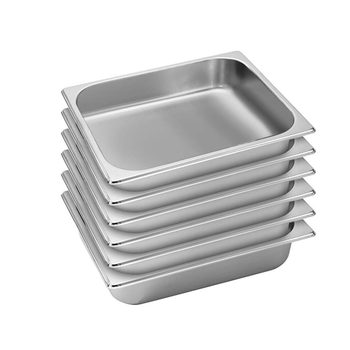 6X Gastronorm GN Pan Full Size 1/2 GN Pan 6.5cm Deep Stainless Steel Tray image
