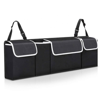 Oxford Cloth Car Storage Trunk Organiser Backseat Multi-Purpose Interior Accessories Black image