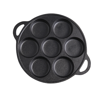 31.5cm Cast Iron Takoyaki Fry Pan Octopus Balls Maker 7 Hole Cavities Grill Mold image