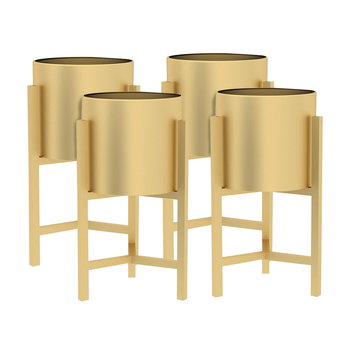 4X 45CM Gold Metal Plant Stand with Flower Pot Holder Corner Shelving Rack Indoor Display image