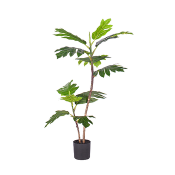 90cm 2-Trunk Artificial Natural Green Split-Leaf Philodendron Tree Fake Tropical Indoor Plant Home Office Decor image