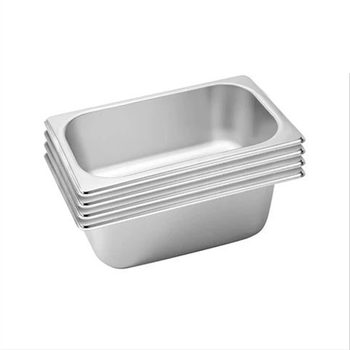 4X Gastronorm GN Pan Full Size 1/3 GN Pan 10cm Deep Stainless Steel Tray image