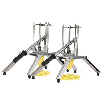 2X Commercial Potato French Fry Fruit Vegetable Cutter Stainless Steel 3 Blades image