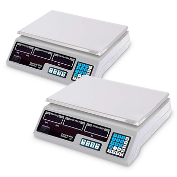 2X 40kg Digital Commercial Kitchen Scales Shop Electronic Weight Scale Food White image