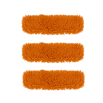 3X 50x12 Orange Microfiber Flat Mop Floor Cleaning Pads Rotating Dust Remover image