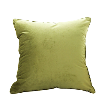 45cm Subtle Fluorescent Green Foliage Velvet Square Throw Pillow image