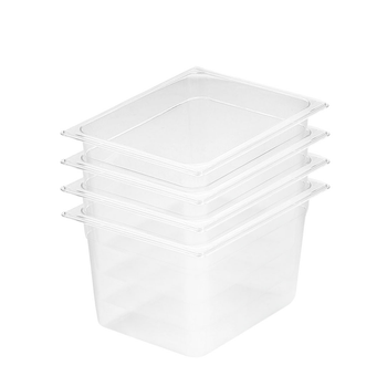 200mm Clear Gastronorm GN Pan 1/2 Food Tray Storage Bundle of 4 image