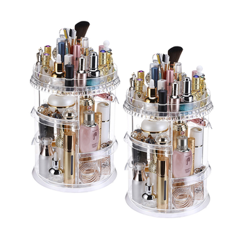 2X 360 Degree Rotating Makeup Organiser Cosmetics Holder Display Stand Skincare Home Decor image