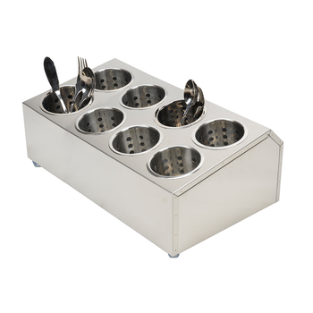 18/10 Stainless Steel Commercial Conical Utensils Cutlery Holder with 8 Holes image