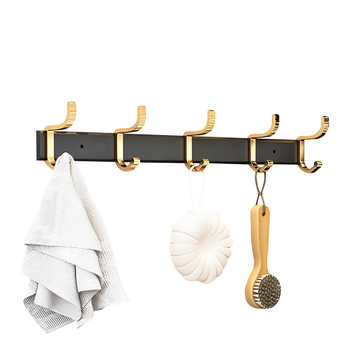 41cm Wall Mounted Towel Rack Space-Saving Hanger Organiser with Durable Hooks image