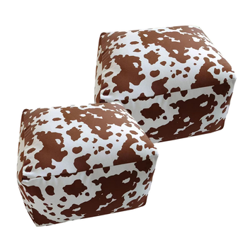 2X 55x35cm Squared Soft Pouffe Seat Cushion Elegant Home Accent D?cor Stylish Footstool image