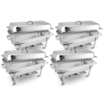 4X Stainless Steel Chafing Food Warmer Catering Dish 9L Full Size image