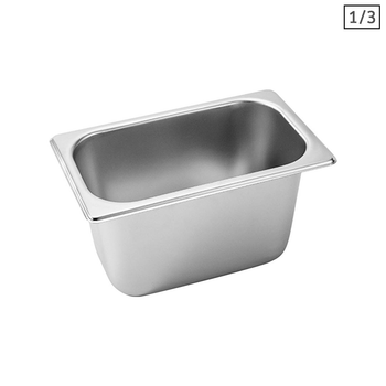 Gastronorm GN Pan Full Size 1/3 GN Pan 15cm Deep Stainless Steel Tray image