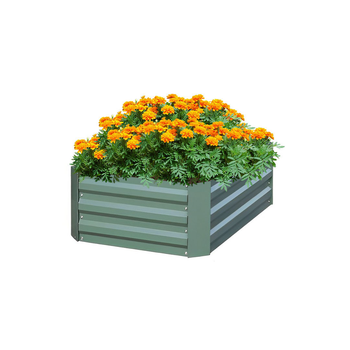 100cm Square Galvanised Raised Garden Bed Vegetable Herb Flower Outdoor Planter Box image