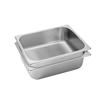 2X Gastronorm GN Pan Full Size 1/2 GN Pan 10cm Deep Stainless Steel Tray image