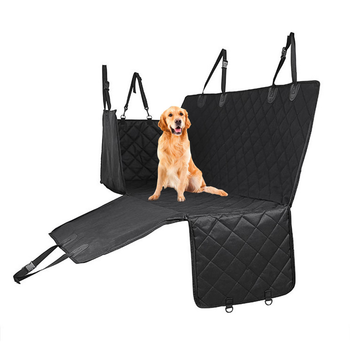 600D Oxford Cloth Waterproof Dog Car Cover Back Seat Protector Hammock Non-Slip Pet Mat Black image