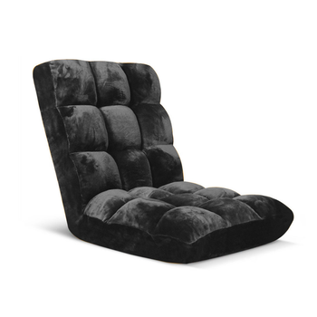 Floor Recliner Folding Lounge Sofa Futon Couch Folding Chair Cushion Black image