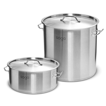 17L Wide Stock Pot and 50L Tall Top Grade Thick Stainless Steel Stockpot 18/10 image