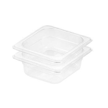 65mm Clear Gastronorm GN Pan 1/6 Food Tray Storage Bundle of 2 image