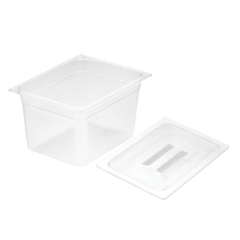 200mm Clear Gastronorm GN Pan 1/2 Food Tray Storage with Lid image